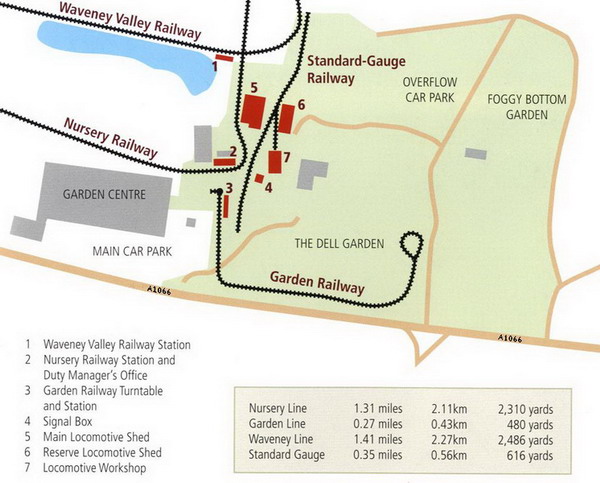 This is a map of Bressingham Steam and Gardens