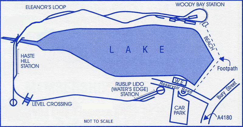 Map of the Ruislip Lido and the Railway